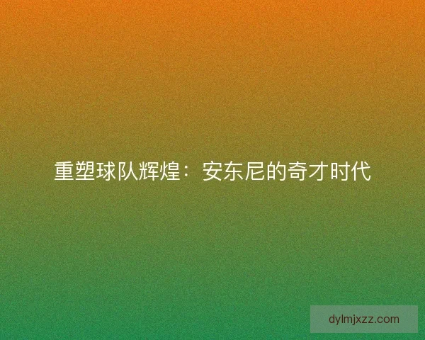 重塑球队辉煌：安东尼的奇才时代